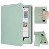 MoKo Custodia 6″ Tolino Shine Color/5 &Kobo Clara BW/Color/2E, Verde Litchi | Cover per Tolino/Kobo Clara 6 2024/2022, Auto-Attivazione/Sonno, Slot per Schede, Cinghia da Polso, Supporto Pieghevole