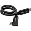 KONDOR BLUE | Cavo USB-C dritto a destra da 12 pollici per registrazione e ricarica SSD | Dati 8K, PD 100W, USB 3.1/3.2 Gen 2 da 10 Gbps per fotocamere, monitor, iPhone 17/16/15, tablet e altro | Nero