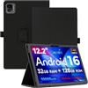 AKNICI Custodia Cover per FPD CP12-J1 Tablet 12.2 Pollici, Pelle PU Cover Custodia Protettiva con Cinghia di Sicurezza e Magnete e Funzione di Supporto
