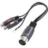 Speaka Professional SP-7870284 - Adattatore audio a Y, connettore RCA/DIN, 1 connettore a diodo a 5 poli (DIN), 2 prese RCA, colore: Nero