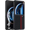 GIOPUEY Cover Compatibile con Nubia Flip 3, Pelle PU + PC Rigido Custodia, Speciale Struttura in Pelle Case，Anti-Impronta, AntiGraffio - Black/Red