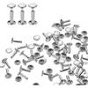 QUARKZMAN 80 Set Rivetti Doppia Calotta 8x12mm Borchie per Pelle Argento | Acciaio al Carbonio, Rivetto a Vite per Cuoio Chicago Metallo Rotonda Tubolari, Per Tessuti Borse Scarpe Riparazioni