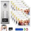 ANJIELO SMART Sistema di videocitofono a 4 fili per appartamento,2/3/4/6/8/10/12 unità 7 pollici monitor 1080P Kit citofono,3 in 1 sblocco,movimento rilevato per villa,Tuya (1 Campanell+ 10 Monitor)