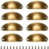ONEBO 8 pezzi Manici a Conchiglia, Maniglie per Cassetti Vintage, Maniglie per Armadietti, Maniglie per Mobili, per Armadietti, Cassetti, Armadio, Viti incluse(Finitura bronzo)