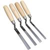TRADE 4 YOU LTD Set di 4 cazzuole a punta forte per dita 8 10 12 14 mm a molla piatta in acciaio al carbonio con manico in legno (4 FTCH)