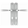 DACAN PROTECTION Maniglie Porte Interne con Placca in Zama 90 mm, Coppia Maniglia Porta Interna Design Moderno, Set Completo per Porte Legno, Installazione Facile (Cromo Satinato)