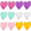 SITERITELTD 12 Pezzi Ganci Adesivi in Metallo,Appendini Adesivi da Muro per Oggetti,a forma di cuore, impermeabili, senza foratura, per casa, cucina, bagno