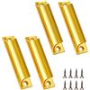 AMONENZ 4 Pezzi Maniglia Porta Esterna 90 mm, Maniglia Porta Scorrevole in Lega di Alluminio, Curvo Maniglie per Porte del Balcone Dorato, con 8 Viti, per Porte, Finestre, Mobili, Cassetti