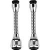 Gebildet 2pcs Aeratore Rubinetto Girevole a Grande Angolo 360 Gradi, Ugello Vasca Bagno ad Alta Pressione Ruota Ricambio, per Rubinetto Lavandino Bagno Cucina Domestica (con Adattatore Tubo Mobile)
