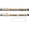 PIGMA MICRON Sakura BRUSH e Graphic 1, nero, 2 pezzi e 1 scheda