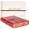 Belcraft Venezia Romantica Diario/Taccuino in Pelle, Realizzato a mano da Artigiani Toscani, Include Scatola Regalo, A5 (15x21 cm) Rosso