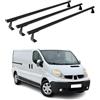 OMAC Heavy Duty Barre Portatutto Trasversali Compatibili con Opel Vivaro A 2001-2014 - 3 Stangen - Alluminio Nero
