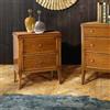 Comodino due cassetti in legno mod. Veneris, shabby-chic