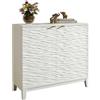 Credenza contemporanea due ante laccata bianca