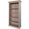 Libreria grande classica in legno Garda, laccato-bianco-anticato-patinato