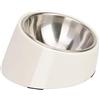 SuperDesign Ciotola inclinata a 15° per cani e gatti, ciotola inclinata per bulldog, ciotola per cani e gatti, antiscivolo e antigoccia, più facile da raggiungere il cibo, S/0,5 tazza bianca