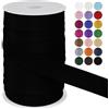 LEREATI Sbieco per Bordare 25mm x 50m Fettuccia in Raso Nastri in Sbieco per Cucito a Doppia Piega, Nastro per Tappezzeria per Cucito Bunting Cucitura Trapuntatura Orlatura (Nero)