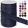 LEREATI Sbieco per Bordare 25mm x 50m Fettuccia in Raso Nastri in Sbieco per Cucito a Doppia Piega, Nastro per Tappezzeria per Cucito Bunting Cucitura Trapuntatura Orlatura (Blu Scuro)
