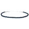 Eloboe essence Bracciale in spinello blu spessore 2 mm e argento sterling regolabile da 16 cm a 19 cm