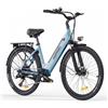 HillMiles - MileCity 1 Bicicletta elettrica per uso cittadino, telaio in acciaio ad alto tenore di carbonio, freno a disco meccanico, 7 marce, velocit - SPEDIZIONE GRATUITA