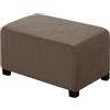 Ystyle Copri Pouf Rettangolare Elasticizzato, L, Marrone | Copri Poggiapiedi Lavabile Antiscivolo, Copertura Ottomana Morbido, con Fondo Elastico per Soggiorno Camera da Letto
