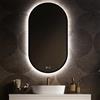 Feel Your Bath Specchio bagno ovale LED 50x90 cm, cornice nera, intensità regolabile, antiappannamento, comando touch, spegnimento automatico Installazione facile
