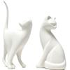 GOPERFUMME 2pcs Gatto Statuetta, Scultura Decorativa Moderna Resina, Ornamenti Statua Astratta, Resinoso Gatto Design Casa, Statuette Figurine Decorazione, Moderni Soprammobili Scultura (Bianco)