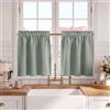 KGORGE Tendine Finestra a Vetro 2 Pezzi L 60 x A 90 CM Tende Oscuranti per Interni a Vetro Finestra Tende Cucina Termiche con Tasca, Verde Salvia