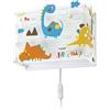 Dalber - Lampada da parete E-27, Dinosauri, Multicolore, 31 x 13 x 23.5
