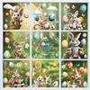 Hianjoo 130 Pezzi Pasqua Finestra Autoadesive, 9 fogli adesivi Conigli, Farfalla, Carota, Fiore, Uovo di Pasqua, Adesivi Pasqua Decorazione
