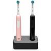 033Lab Porta Spazzolini Elettrici Doppio con Alloggiamento per 2 Basi di Ricarica, Organizer da Bagno Compatibile con Oral-B (N-Grigio)