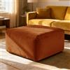ZYBSLCSY Velluto Copri Pouf Elasticizzato Spesso (Orange,Cube Ottoman L) | Quadrato E Rettangolare Antiscivolo Copri Poggiapiedi Con 4 Lacci, Copri Ottomano Stool Cover Speciale