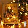 Sunshine smile Tenda luminosa a forma di fiocco di neve, 3 m, 20 LED, con sfere di cristallo, alimentazione USB, decorazione natalizia, per Natale