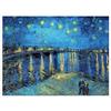 Posterlounge Notte stellata sul Rodano Poster | 80 x 60 cm di Vincent van Gogh Blu Quadri Decorazione per pareti
