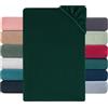 Nesture Lenzuolo con angoli elasticizzati in pile termico invernale, 90 x 200 cm, confezione da 2 pezzi, morbido lenzuolo con angoli elasticizzati, colore verde scuro