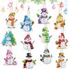 Nirecu Diamante Pittura Natale Set,5D Diamond Painting Portachiavi Ciondolo per Bambini,DIY Diamante Pittura Portachiavi a Doppia Faccia per Decorazione Alberi di Natale-1