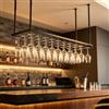 Alkmla Portacalici da Soffitto Alto 30-60cm Regolabile Industriale in Metallo | Portabottiglie Sospeso Industriale Supporto per Calici di Vino Spumante, Ideale per Cucina, Bar, Caffetteria,Feste, Matrimo
