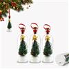Generic Ornamento in vetro per albero di Natale registrabile con messaggio vocale | Mini albero di neve in vetro trasparente, decorazione mensola mensola caminetto, riproduzione di dischi audio in sughero