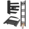GRANITAN Scaldasalviette BRENO 30x100 cm, Nero | Scaldasalviette e Portasalviette Efficiente, Scaldasalviette Utilizzabile, Radiatore per Bagno, 271W