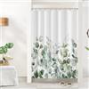 Uiiooazy Tenda da Doccia Antimuffa 150x180cm Eucalipto Foglie Verde Grigio | Tenda da Doccia Fiori Pianta Blu Verdi Impermeabile Tessuto in Poliestere Lavabile per Vasca da Bagno con 10 Anelli