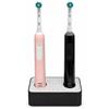 033Lab Porta Spazzolini Elettrici Doppio con Alloggiamento per 2 Basi di Ricarica, Organizer da Bagno Compatibile con Oral-B (N-Bianco)