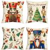 Joymaison Federe Cuscini Divano 40x40 set da 4 Schiaccianoci Soldato Natale | Decorativa Copricuscini Natalizie Albero Soldatino Fiocchi Neve per Divano Soggiorno Esterno