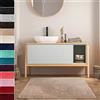 casa pura - Tappetino da Bagno Morbido a Pelo Lungo, Antiscivolo, Disponibile in Diverse Misure e Set combinabile, Certificato Öko-Tex 100, Microfibra, Creme Beige/Beige, 80 x 150 cm