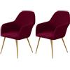 ZRCYXDW Fodera Poltroncina Sala Pranzo Elasticizzata-Vino Rosso-2 Pezzo | Moderno Coprisedie con Schienale Curvo, Copertura per Sedia con Braccioli da Scrivania Soggiorno, Rimovibile e Lavabile