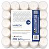 Horeca Candles - 600 Lumini Tealight Candele Bianche - Durata 8 ore - Inodore, Non Profumate - Set da 600 Pezzi Tè Luci - Bicchiere di Plastica Trasparente