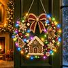 HiGropcore Diamond Painting Natale Ghirlanda con LED Luce,Natale Pendente | Kit Per Pittura Diamante Adulti,Ciondolo natalizio con perle e diamanti, decorazione da parete luminosa, idea regalo