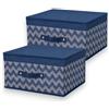 KORAT Set 2 Scatole Portaoggetti Pieghevoli con Coperchio, Contenitori Salvaspazio per Armadio e Guardaroba, 36 x 48 x 19 cm, Box Organizzatori per Vestiti Scarpe, Colore Assortito