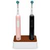033Lab Porta Spazzolini Elettrici Doppio con Alloggiamento per 2 Basi di Ricarica, Organizer da Bagno Compatibile con Oral-B (Marrone)