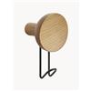 woud Set di 2 ganci appendiabiti in legno di quercia Around - Bianco