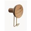 woud Set di 2 ganci appendiabiti in legno di noce Around - Marrone